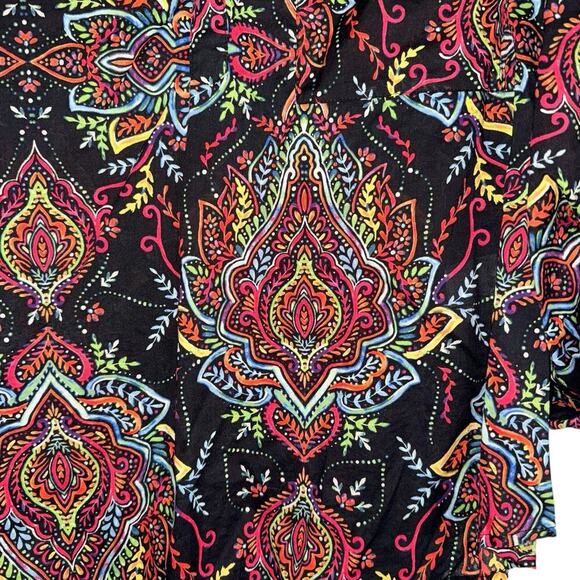 Soho Jeans Sz‎ XL Retro Print Poet's Shirt Colorful Lightweight Boho - Picture 4 of 8